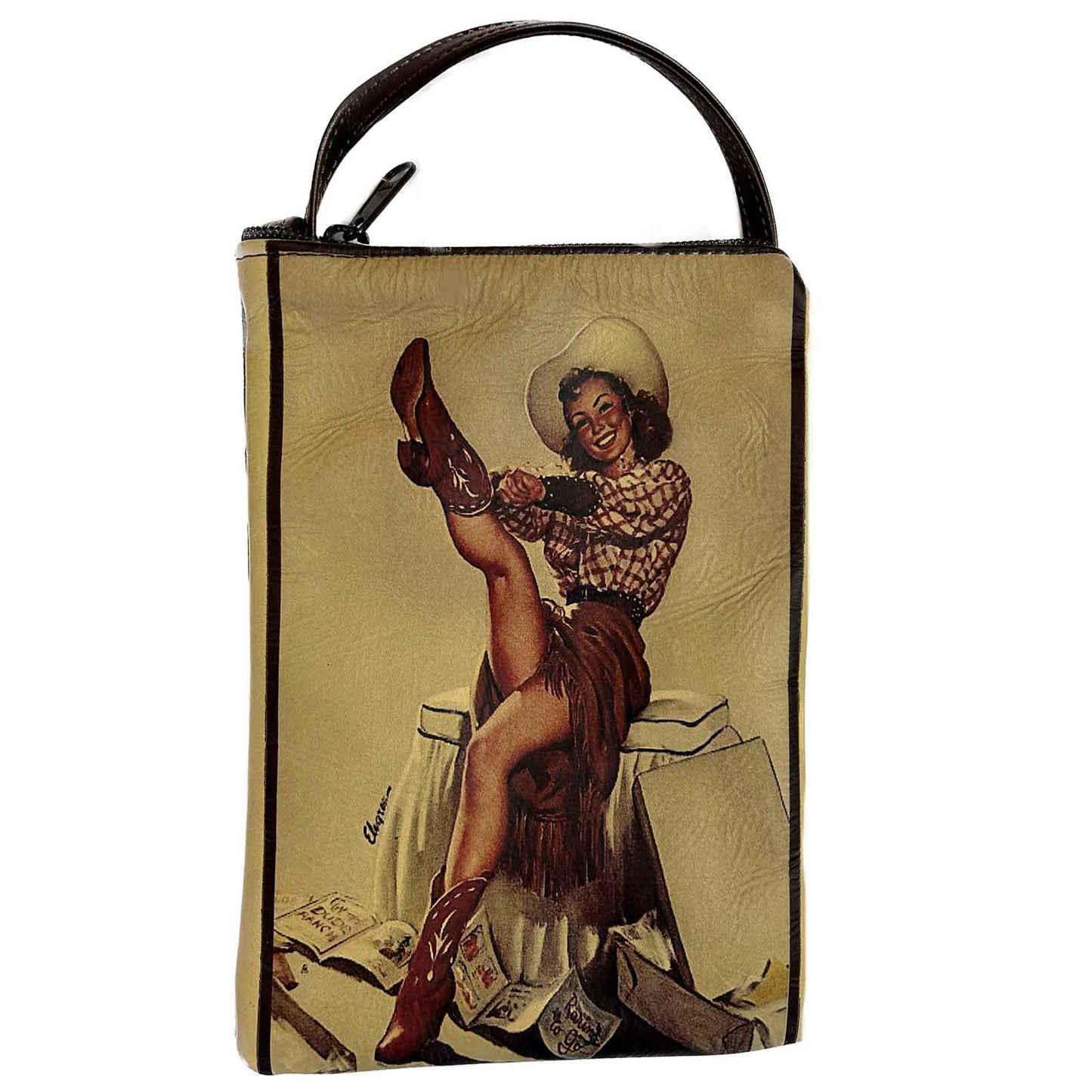 Rockmount Clothing Pin-Up Cowgirl In Boots Western Leather Purse - Rockmount Clothing - Flyclothing LLC