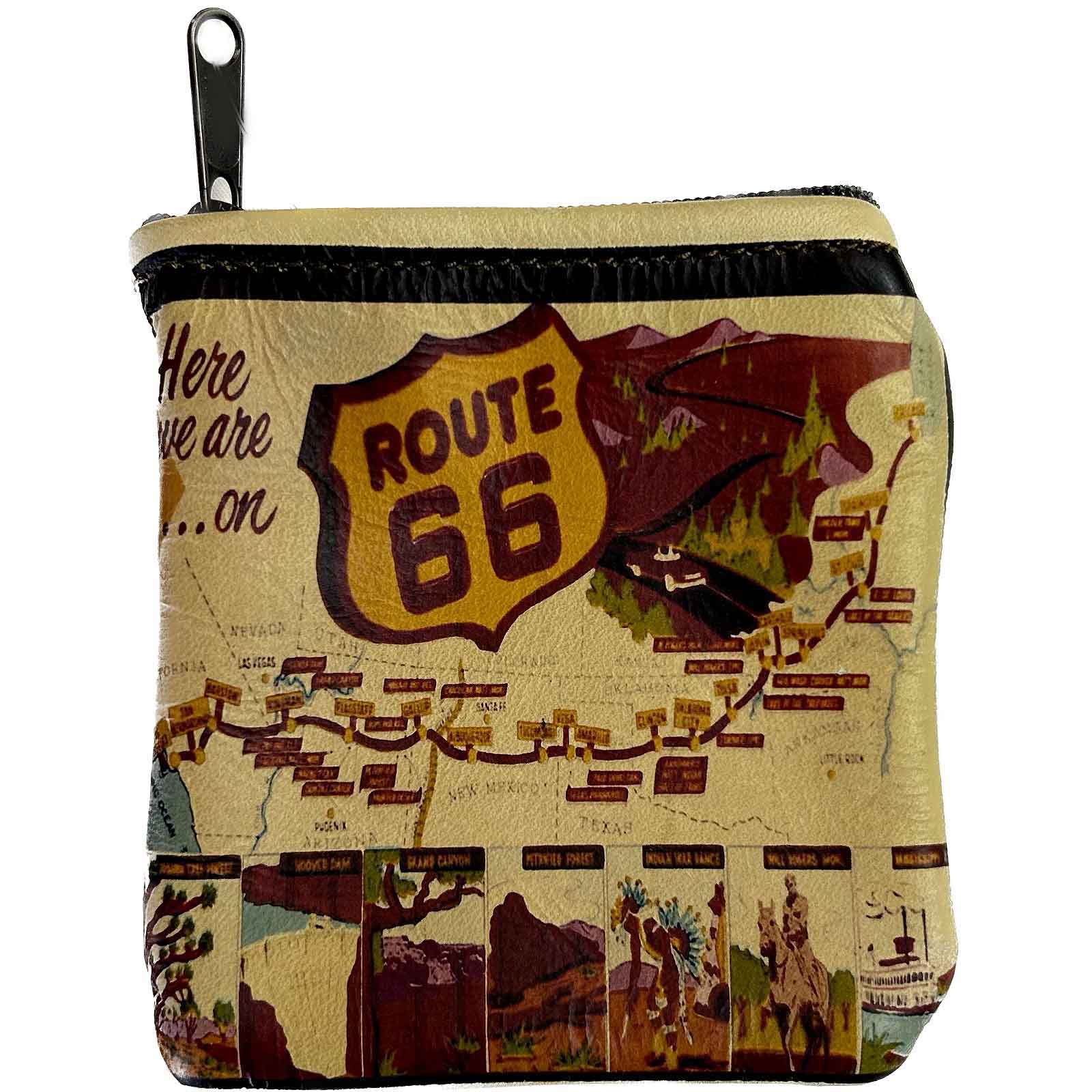 Rockmount Clothing Leather Western Route 66 Coin Purse