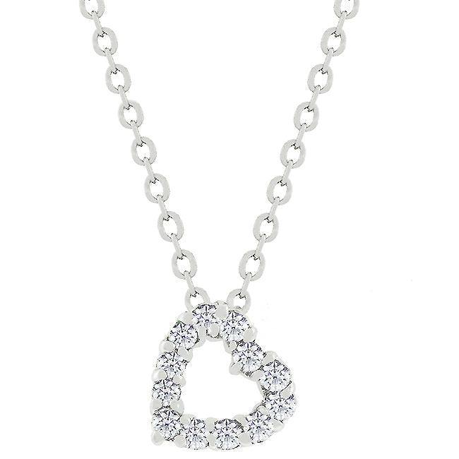 Cubic Zirconia Heart Silhouette Pendant - JGI