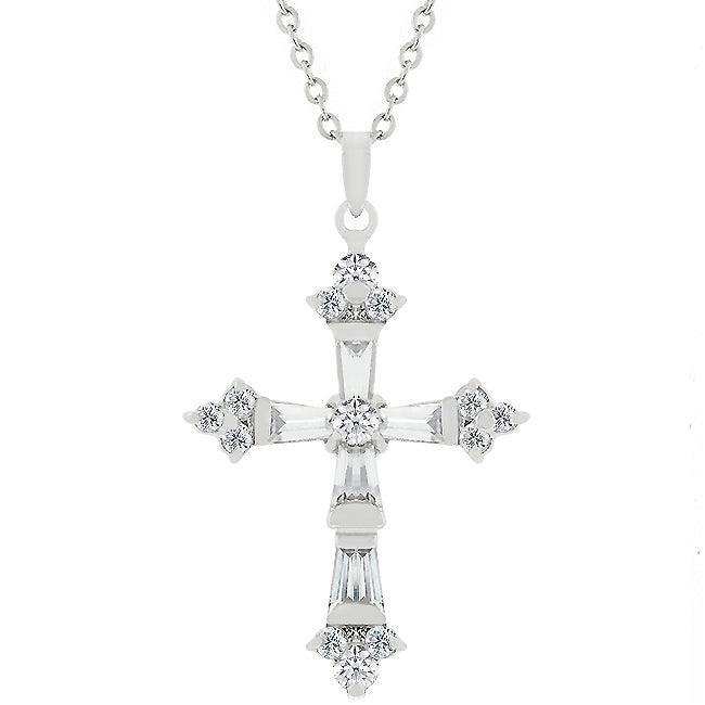 Brilliant Cubic Zirconia Cross Pendant - JGI - Flyclothing LLC