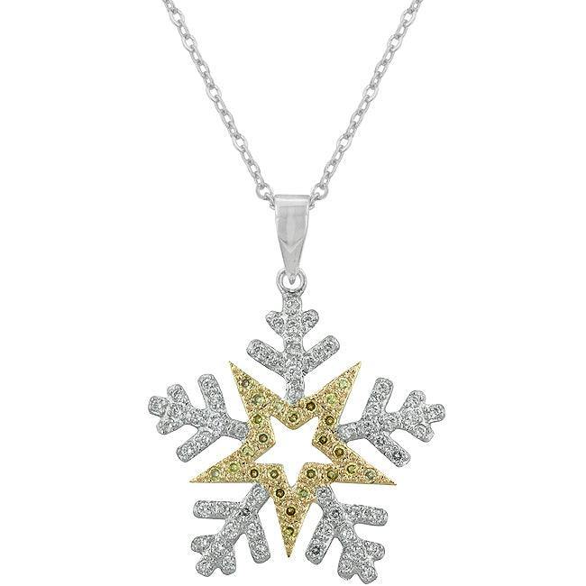 Two-tone Finished Snowflake Pendant - Flyclothing LLC
