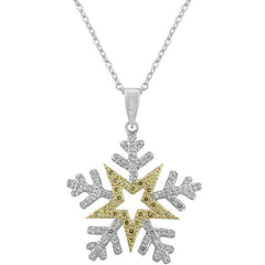 Two-tone Finished Snowflake Pendant - Flyclothing LLC