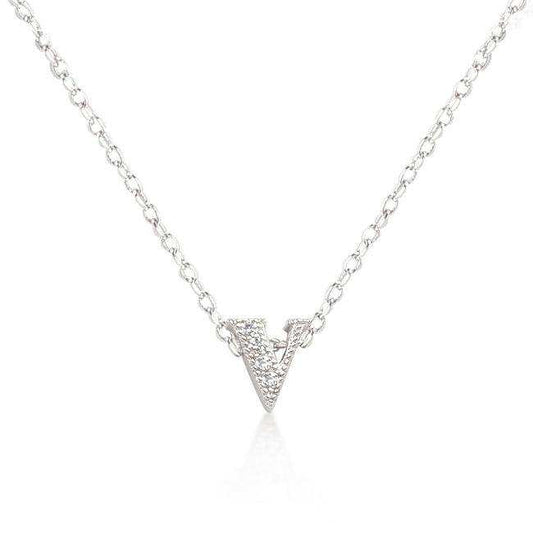 Micro-Pave Initial V Pendant - JGI - Flyclothing LLC