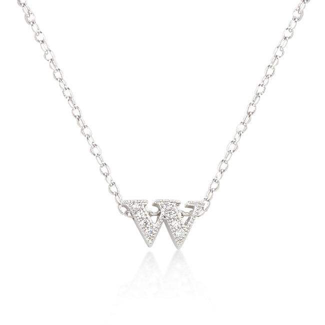 Micro-Pave Initial W Pendant - JGI - Flyclothing LLC