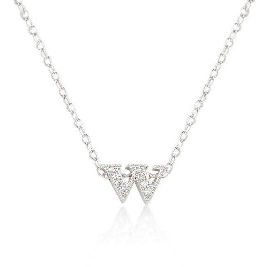 Micro-Pave Initial W Pendant - JGI - Flyclothing LLC