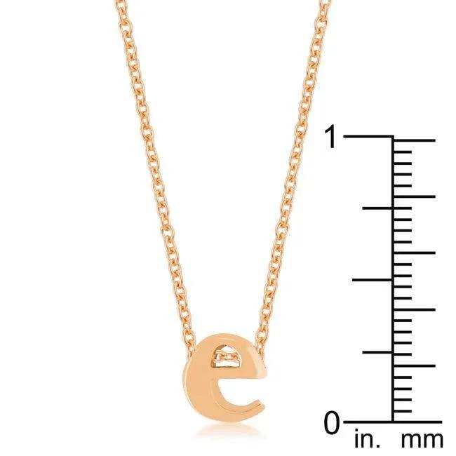 Rose Gold Finish Initial E Pendant - JGI - Flyclothing LLC