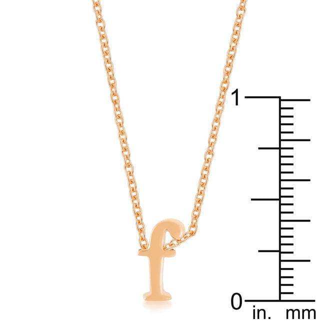 Rose Gold Finish Initial F Pendant - JGI - Flyclothing LLC