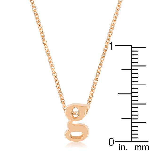 Rose Gold Finish Initial G Pendant - JGI - Flyclothing LLC