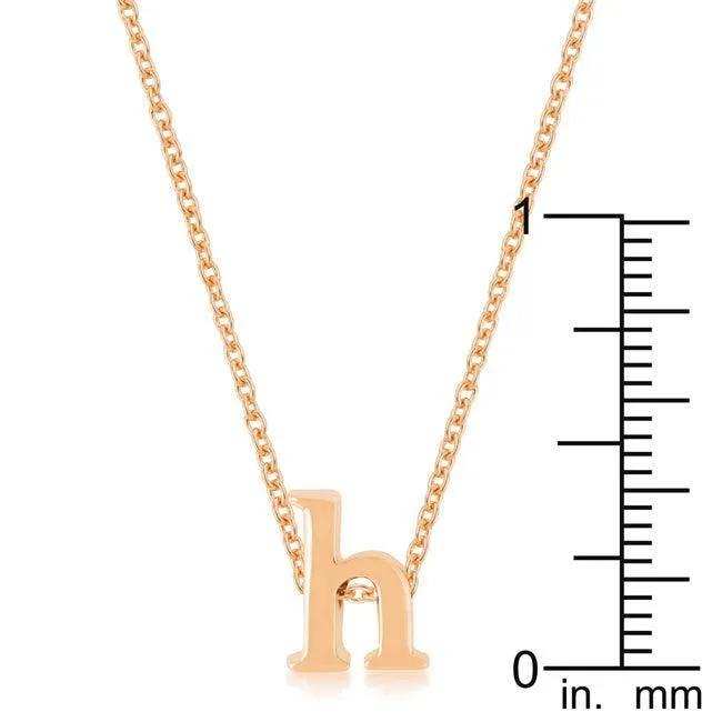 Rose Gold Finish Initial H Pendant - JGI - Flyclothing LLC