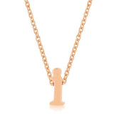 Rose Gold Finish Initial I Pendant - JGI - Flyclothing LLC