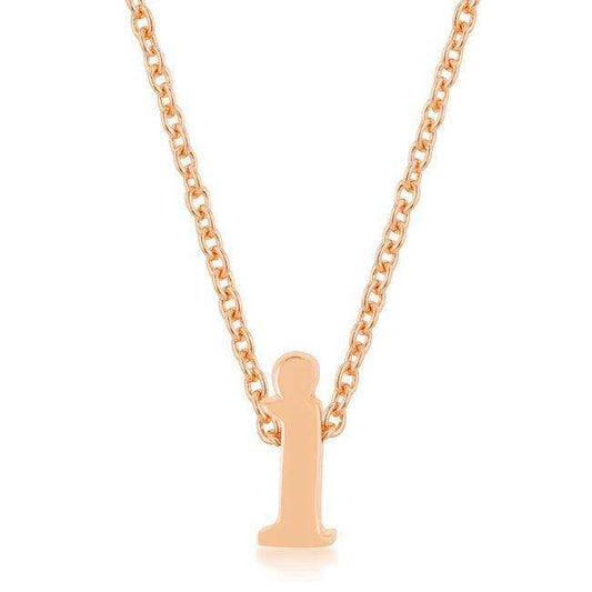 Rose Gold Finish Initial I Pendant - JGI - Flyclothing LLC
