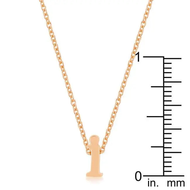 Rose Gold Finish Initial I Pendant - JGI - Flyclothing LLC