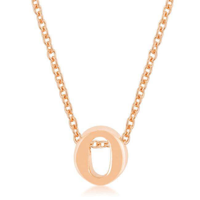Rose Gold Finish Initial O Pendant - JGI - Flyclothing LLC