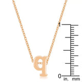Rose Gold Finish Intiial Q Pendant - JGI - Flyclothing LLC