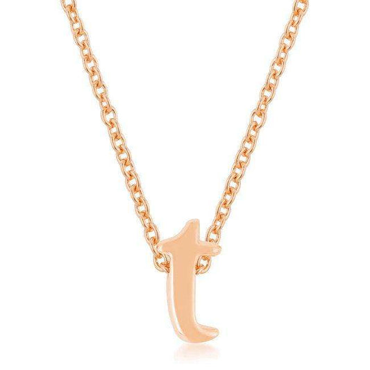 Rose Gold Finish Initial T Pendant - JGI - Flyclothing LLC