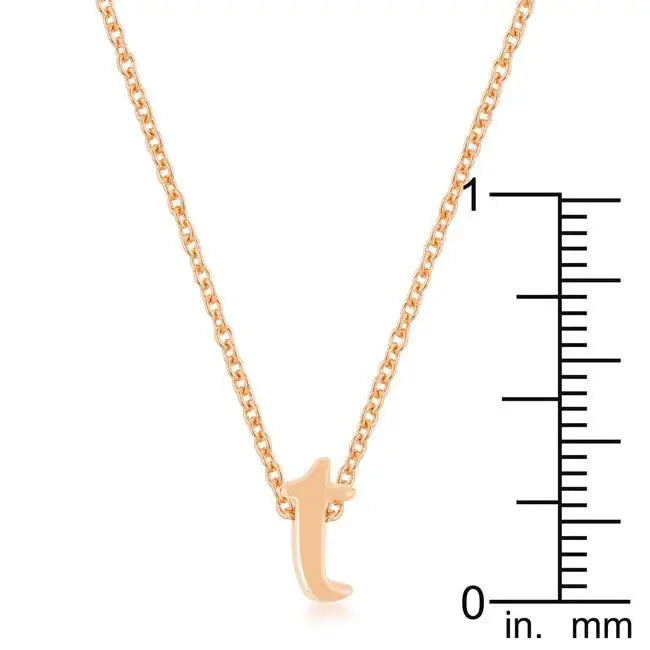 Rose Gold Finish Initial T Pendant - JGI - Flyclothing LLC