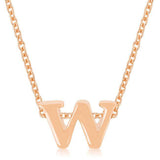 Rose Gold Finish Initial W Pendant - JGI - Flyclothing LLC