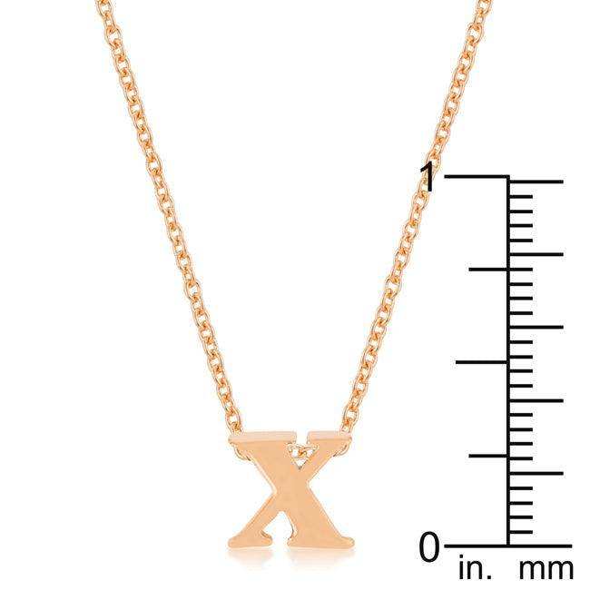 Rose Gold Finish Initial X Pendant - JGI - Flyclothing LLC