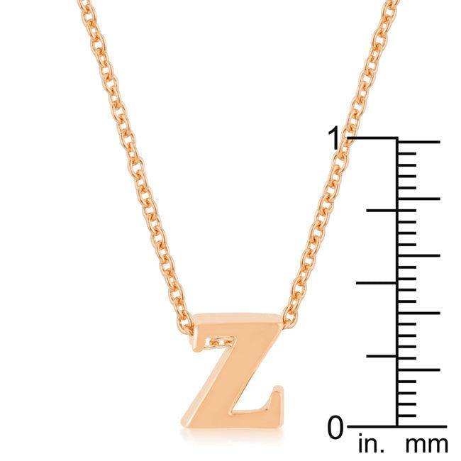 Rose Gold Finish Initial Z Pendant - JGI - Flyclothing LLC