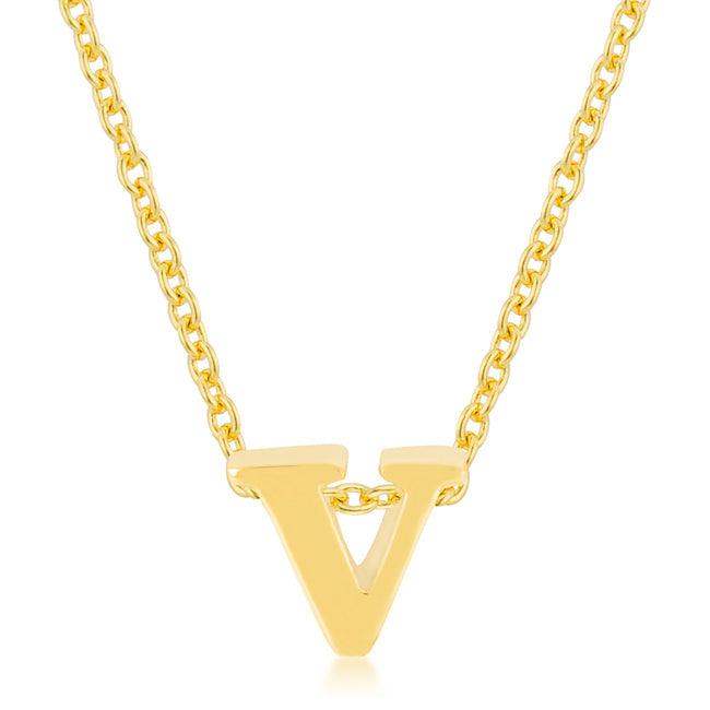 Golden Initial V Pendant - JGI - Flyclothing LLC