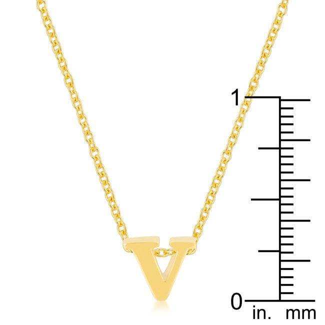 Golden Initial V Pendant - JGI - Flyclothing LLC