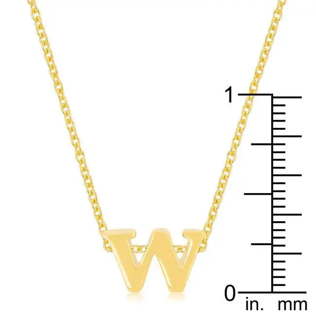 Golden Initial W Pendant - JGI - Flyclothing LLC