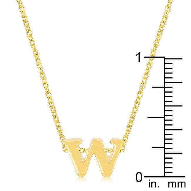 Golden Initial W Pendant - JGI - Flyclothing LLC