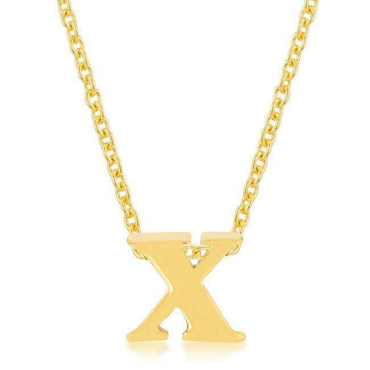 Golden Initial X Pendant - JGI - Flyclothing LLC