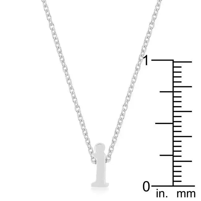 Rhodium Plated Finish Initial I Pendant - JGI - Flyclothing LLC