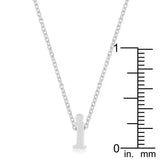 Rhodium Plated Finish Initial I Pendant - JGI - Flyclothing LLC