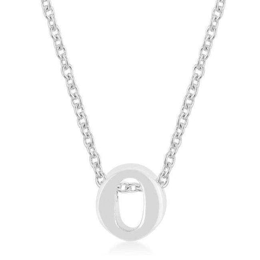 Rhodium Plated Finish Initial O Pendant - JGI - Flyclothing LLC
