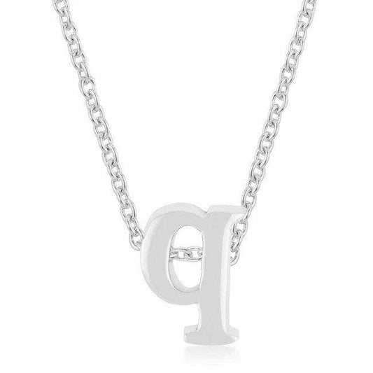 Rhodium Plated Finish Initial Q Pendant - JGI - Flyclothing LLC