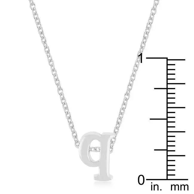 Rhodium Plated Finish Initial Q Pendant - JGI - Flyclothing LLC
