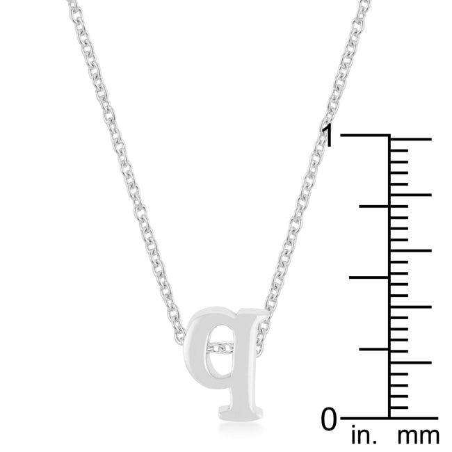 Rhodium Plated Finish Initial Q Pendant - JGI - Flyclothing LLC