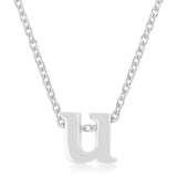 Rhodium Plated Finish Initial U Pendant - JGI - Flyclothing LLC