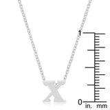Rhodium Plated Finish Initial X Pendant - JGI - Flyclothing LLC
