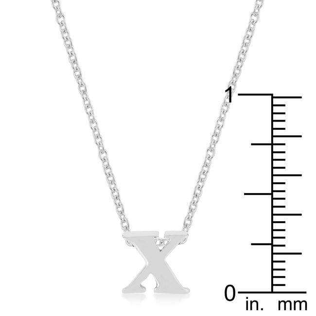 Rhodium Plated Finish Initial X Pendant - JGI - Flyclothing LLC