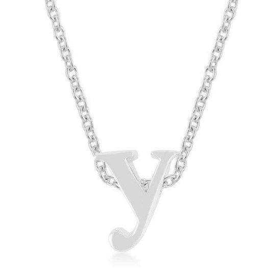 Rhodium Plated Finish Initial Y Pendant - JGI - Flyclothing LLC