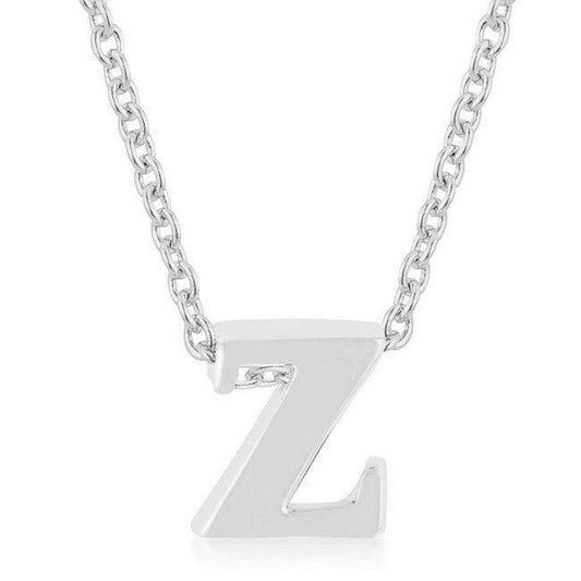 Rhodium Plated Finish Initial Z Pendant - JGI - Flyclothing LLC