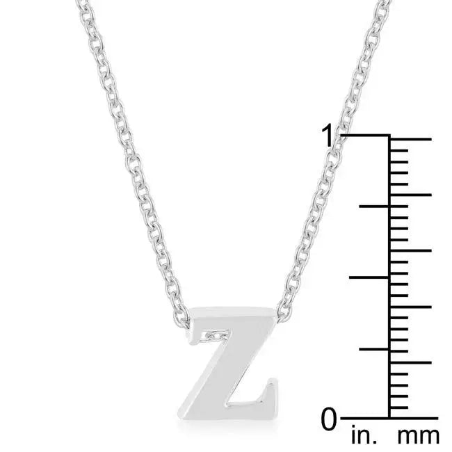 Rhodium Plated Finish Initial Z Pendant - JGI - Flyclothing LLC