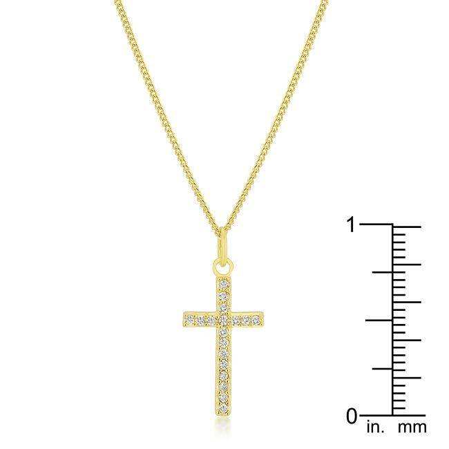 Simple Golden Cross Pendant - JGI - Flyclothing LLC