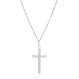 Simple Rhodium Plated Cross Pendant - JGI - Flyclothing LLC