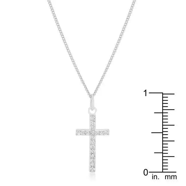Simple Rhodium Plated Cross Pendant - JGI - Flyclothing LLC