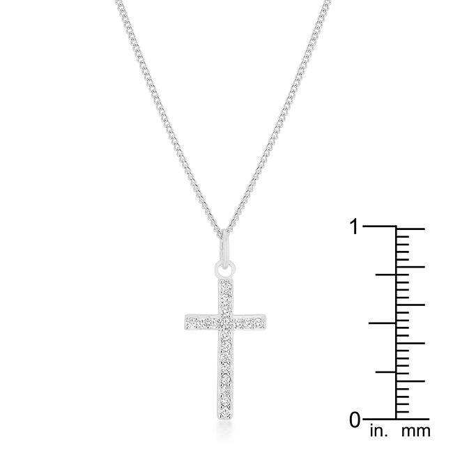 Simple Rhodium Plated Cross Pendant - JGI - Flyclothing LLC