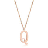 Elaina Rose Gold Stainless Steel Q Initial Necklace - JGI - Flyclothing LLC