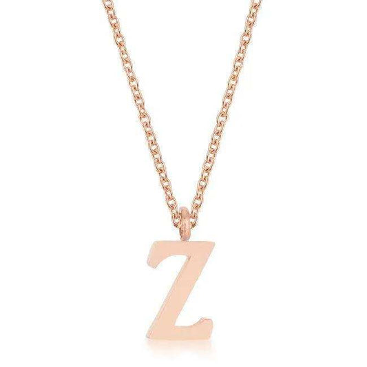 Elaina Rose Gold Stainless Steel Z Initial Necklace - JGI - Flyclothing LLC