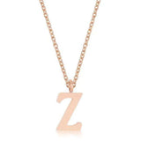 Elaina Rose Gold Stainless Steel Z Initial Necklace - JGI