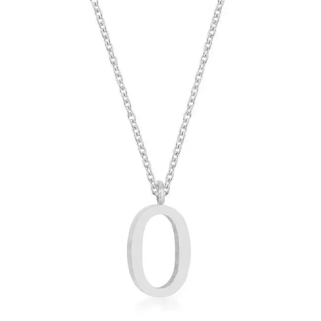 Elaina Rhodium Stainless Steel O Initial Necklace - JGI - Flyclothing LLC