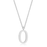 Elaina Rhodium Stainless Steel O Initial Necklace - JGI - Flyclothing LLC