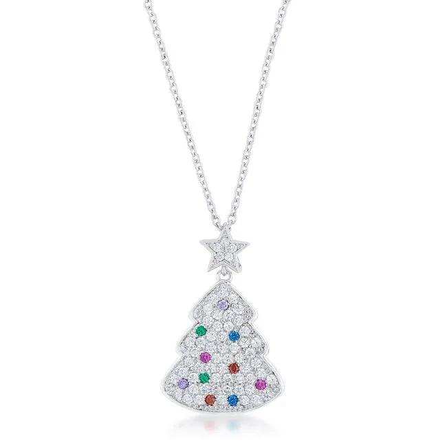 Multicolor Christmas Tree Drop Necklace - JGI - Flyclothing LLC